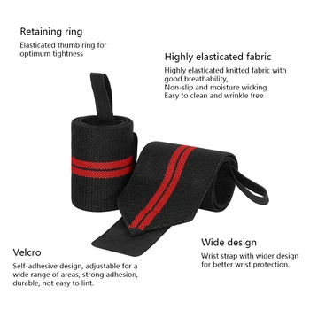 Спортивная Эластичная повязка для поддержки запястья при поднятии тяжестей Ремешок для тренажерного зала для тяжелой атлетики/обертывания для запястий