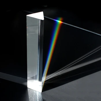 Стекло размером 25x25x80 мм, обучающее физике с преломленным светом, студенты представляют научный спектр преломленного света Rainbow