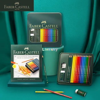 Студийный набор полихромных карандашей Faber-Castell, коробка из 12,36 Цветов, Стойкий к размазыванию и воде грифель для густой масляной пастели