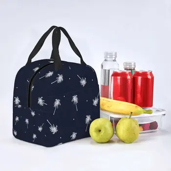 Сумка для ланча для женщин и детей, Кулер с изоляцией из кокосовой пальмы, Переносная школьная холщовая сумка для пикника, сумки для хранения продуктов питания