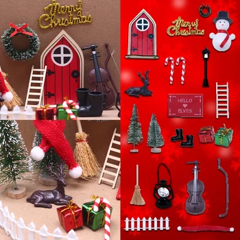 Уникальный Дизайн Xmax Gnome Door Set Рождественское Украшение Волшебная Дверь Gnome Полный Набор Простота В Использовании Способствует Творчеству DIY Подарок
