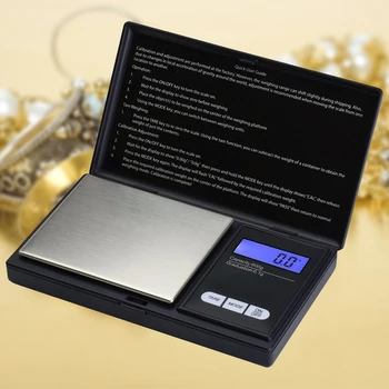 Цифровые Весы Для взвешивания Ювелирных изделий из золота весом 1 кг/0,1 г, Карманные Мини-Ювелирные Весы С Подсветкой ЖК-дисплея, Автоматическое выключение преобразования 7 Единиц измерения