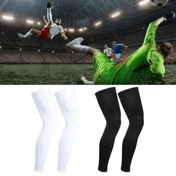 Черно-белый коленный протектор, Эластичная поддержка икр, Новые компрессионные рукава для мужчин и женщин, баскетбол, футбол, бег, Стояние