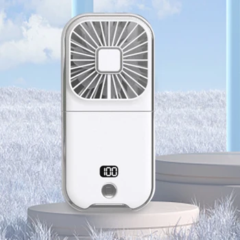 Электрический охлаждающий настольный вентилятор с цифровым дисплеем, охлаждающий Ручной вентилятор, кронштейн для мобильного телефона, Зарядка через USB для путешествий, бега