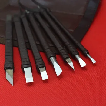 профессиональные ручные Инструменты для резьбы по камню из 7 предметов, набор зубил для разделки ножей ручной работы