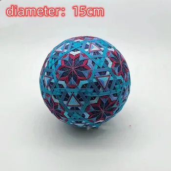 ручной мяч Temari в крупную синюю клетку размером 5,9 дюйма/ упаковка из материала Temari ball (сделай сам) Подарок-подвеска с пряжкой для ключей 