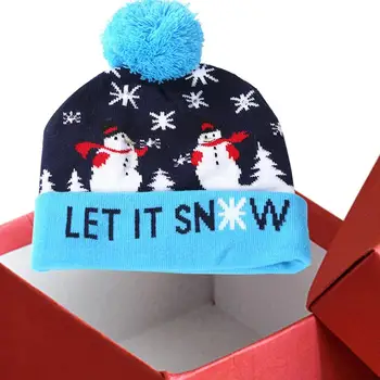 Рождественская шляпа с подсветкой, зимняя шапка с подсветкой, вязаная шерстяная шапка с удобным прикосновением, создающая рождественское настроение для праздника Дня рождения